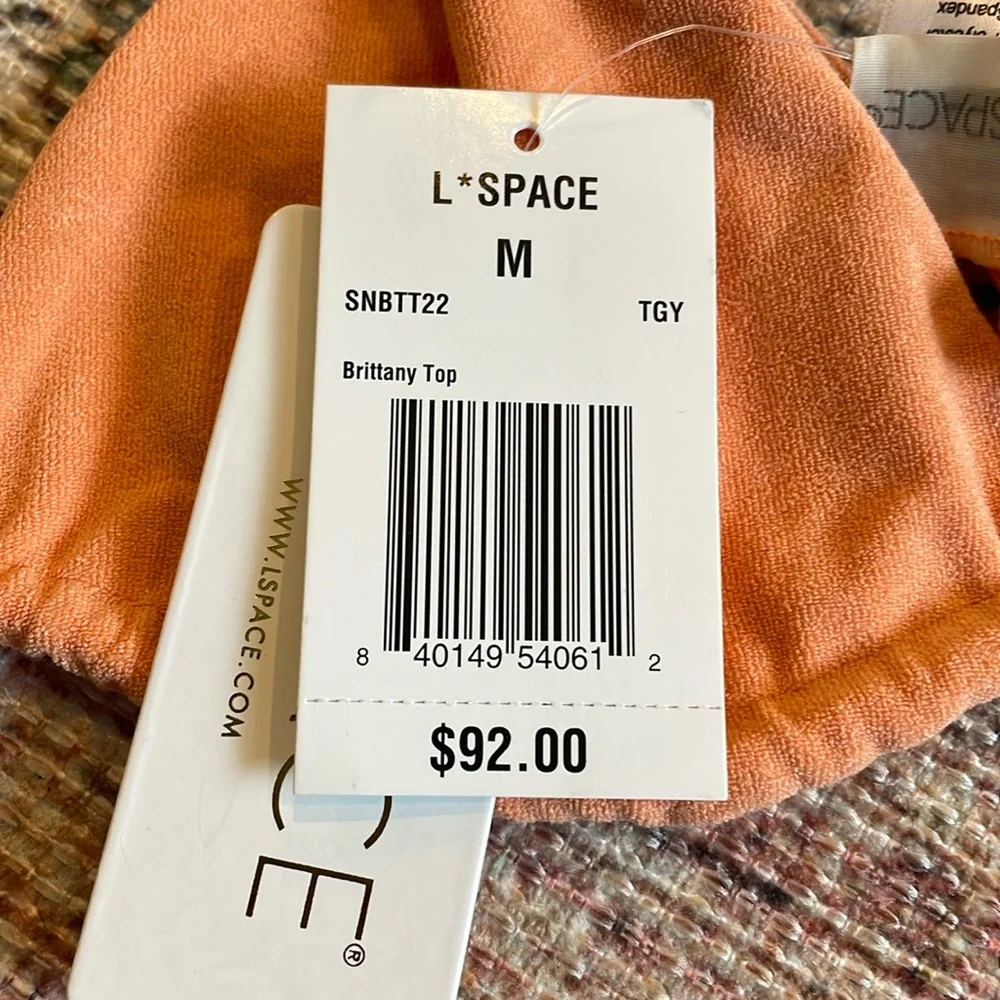 l*space‎ Tangy Terry Brittany Bikini Top Triangle String Tie Size M